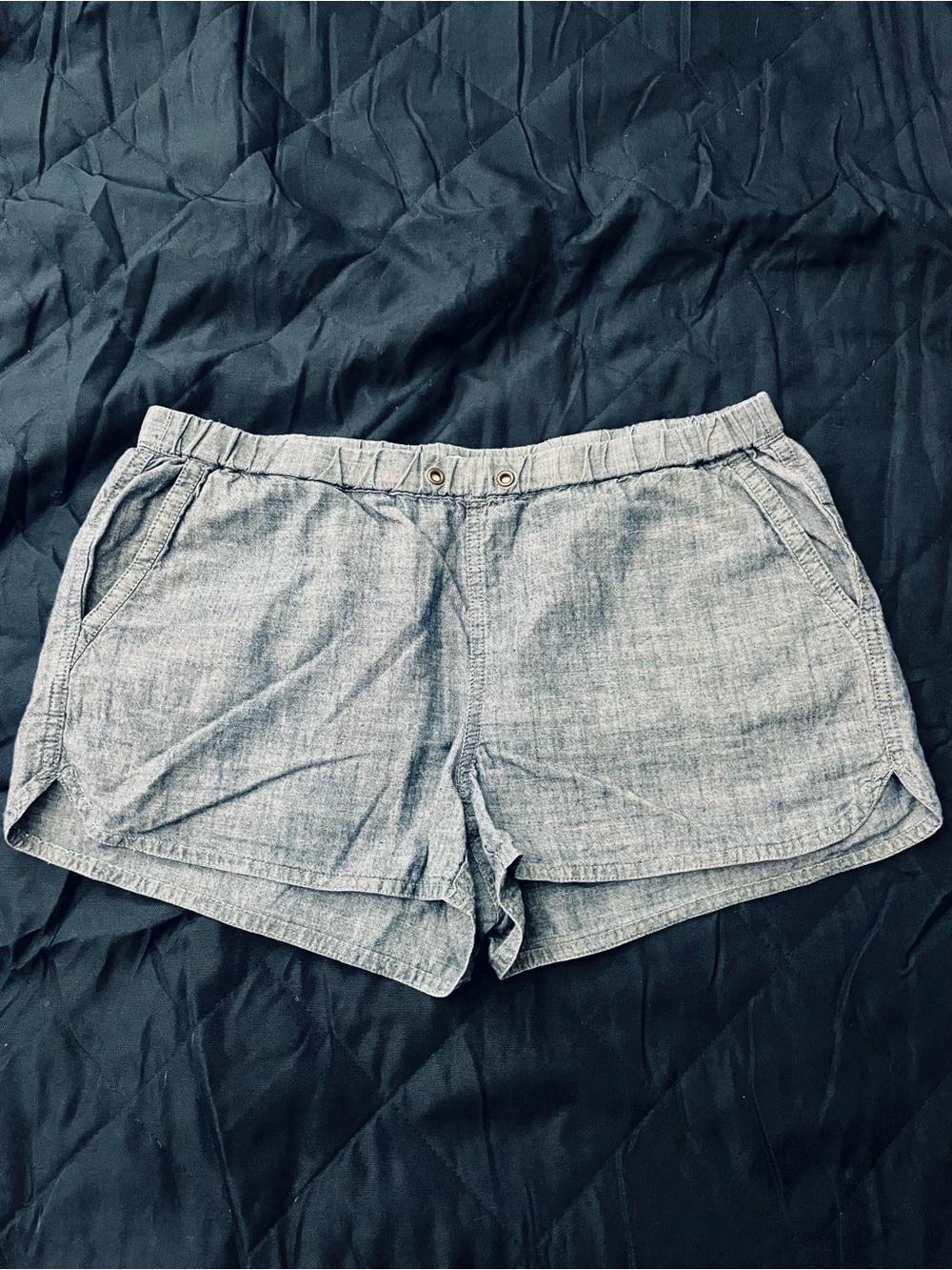 J.Crew Casual Women's Chambray Drawstring Shorts - Light Blue